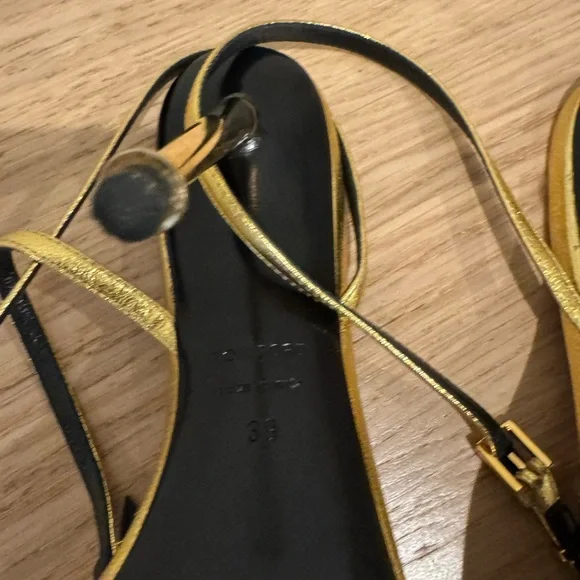Tom Ford Metallic Gold Strappy Stiletto Sandals - Picture 8 of 16